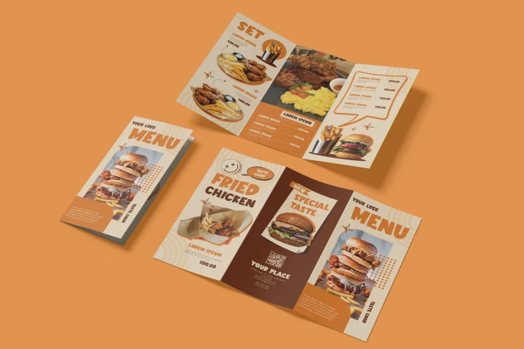 Fast Food Menu Trifold Brochure